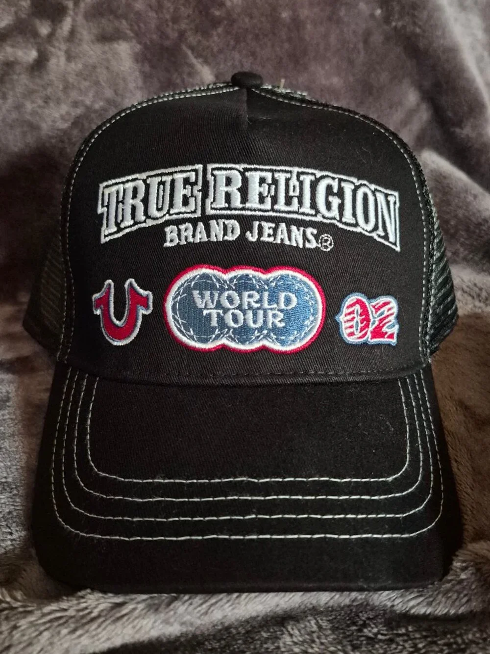 Trucker Cap True Religion World Tour 02 Stitched Trucker Cap Jet Black